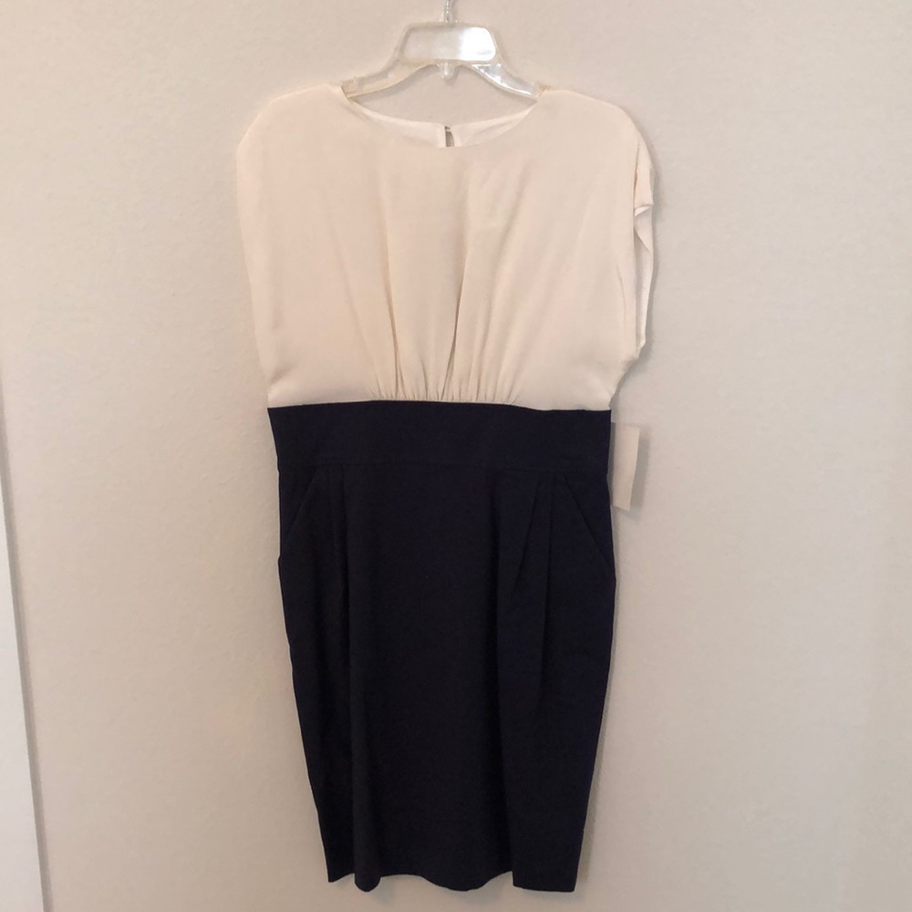 NWT Shoshanna white and navy dress Sz 12